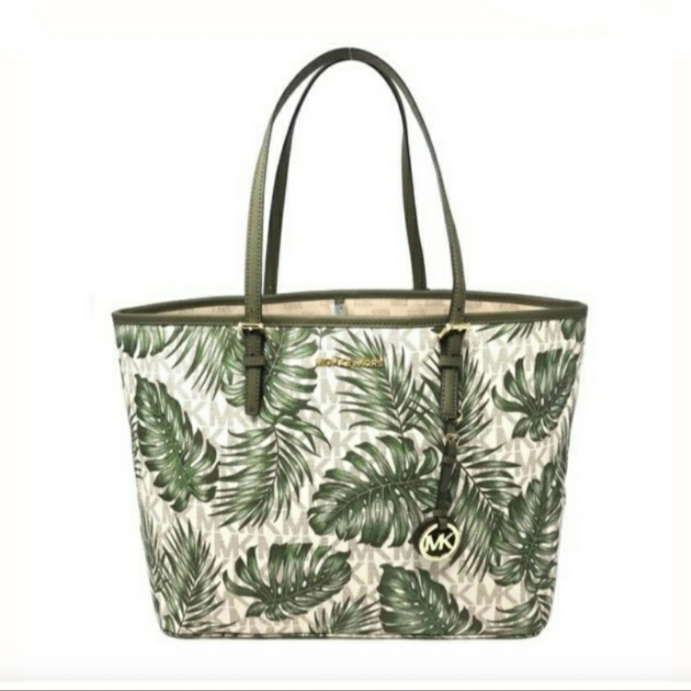 Michael Kors Large Jet Set Palm Leaves Tote (limited edition print)